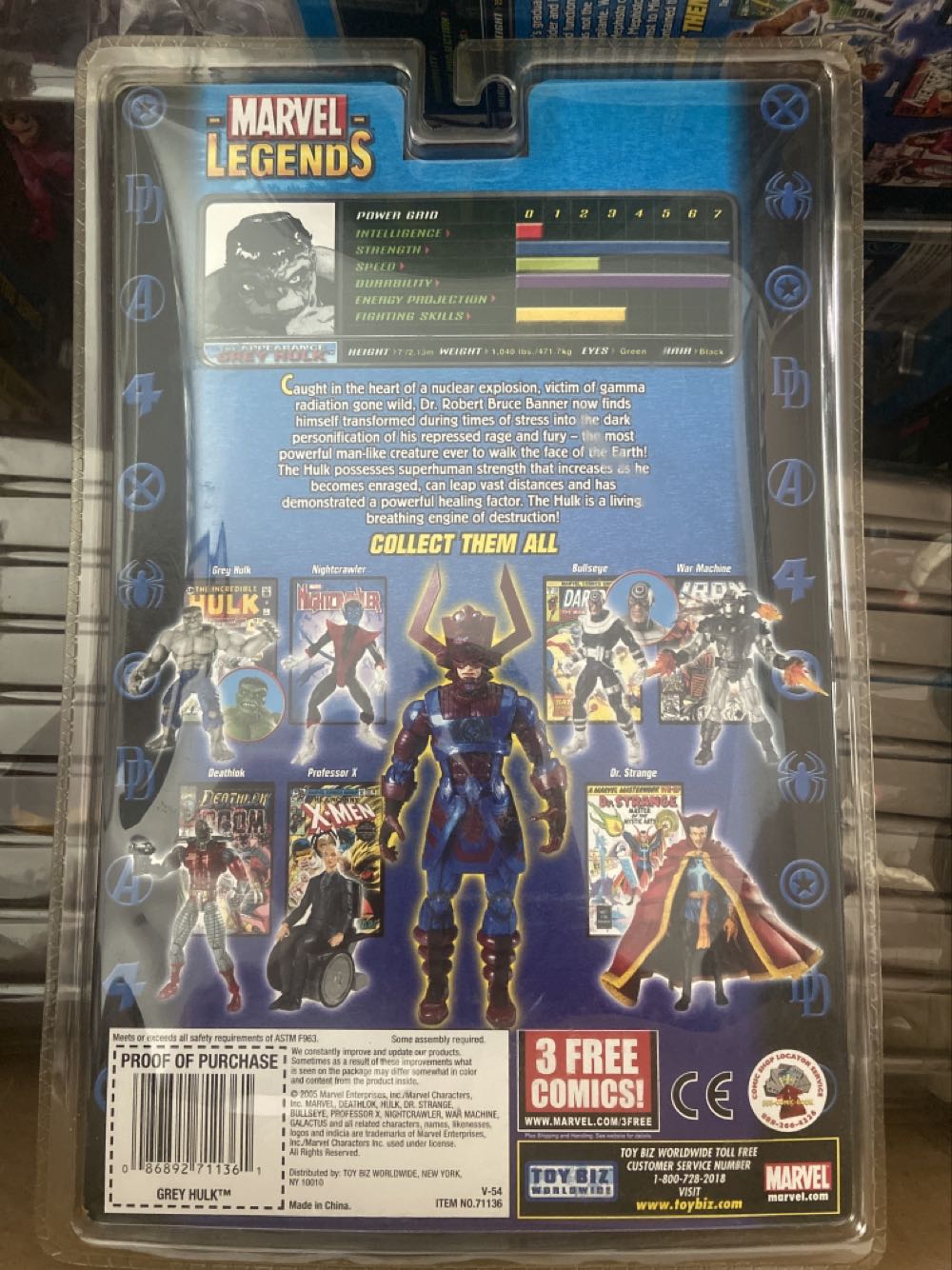 Grey Hulk (1st Appearance)  - ToyBiz - Marvel (Marvel Legends) action figure collectible [Barcode 086892711361] - Main Image 2