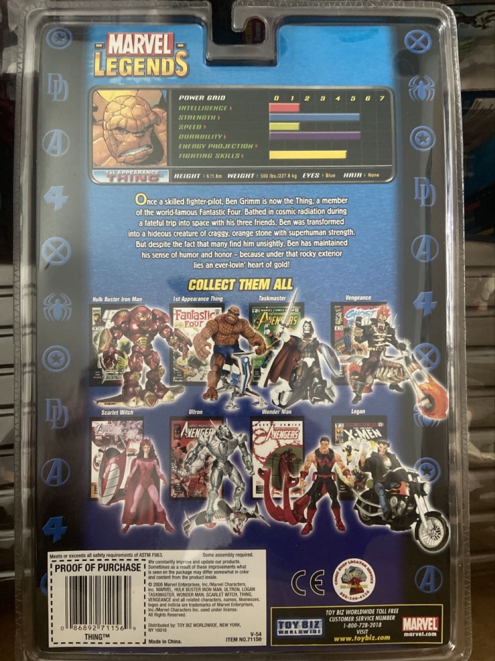 Thing (1st Appearance) - ToyBiz - Marvel (Marvel: Legends: 6”) action figure collectible [Barcode 086892711569] - Main Image 2