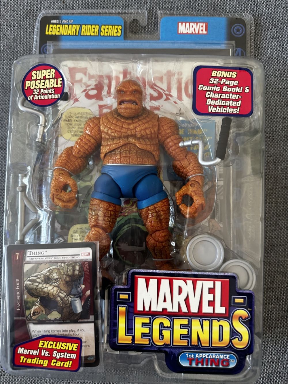 Thing (1st Appearance) - ToyBiz - Marvel (Marvel: Legends: 6”) action figure collectible [Barcode 086892711569] - Main Image 3