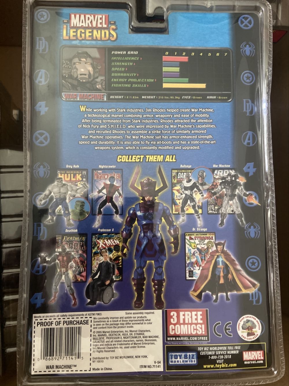 Marvel Legends: War Machine - Toybiz (Galactus Series) action figure collectible [Barcode 086892711415] - Main Image 2