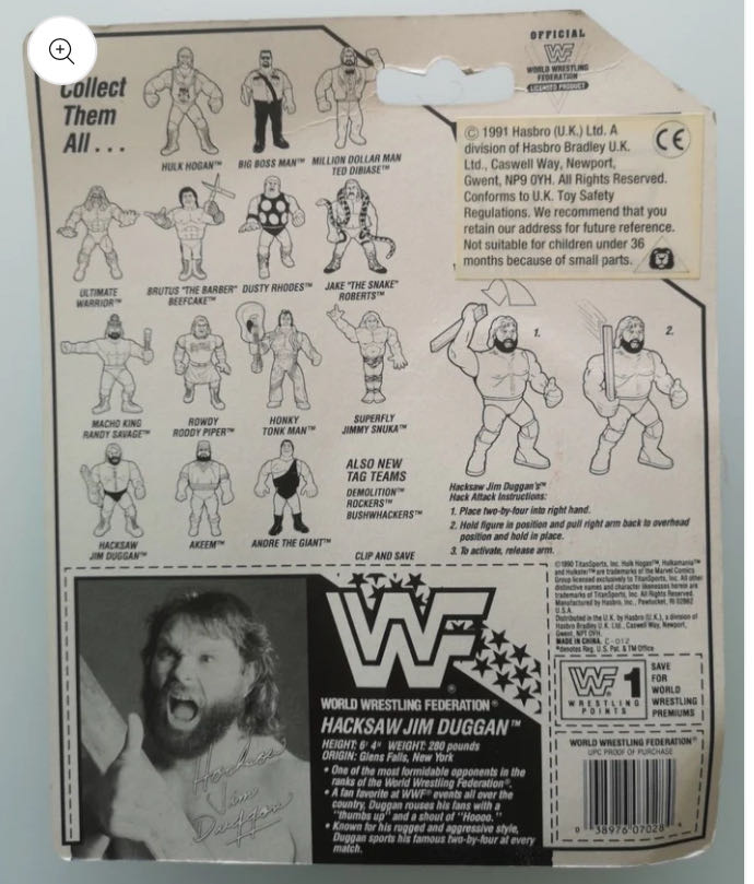 Hasbro Series #2 - WWF Hasbro (Hacksaw Jim Duggan) action figure collectible - Main Image 2