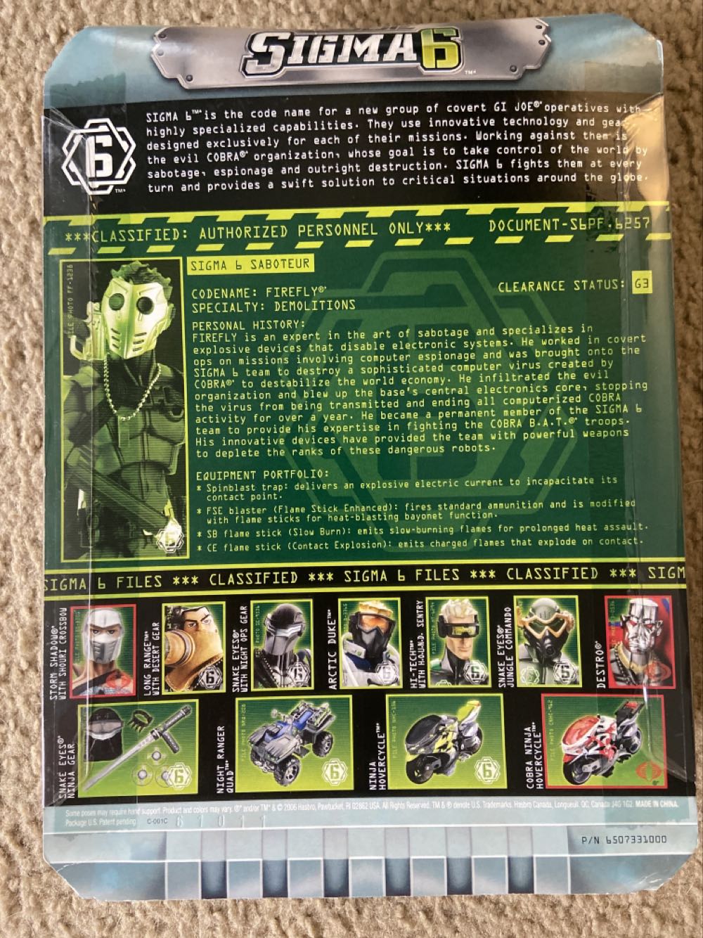 G.I. Joe - Firefly (Sigma6) - Hasbro (G.I. Joe - Sigma6) action figure collectible [Barcode 653569144939] - Main Image 2