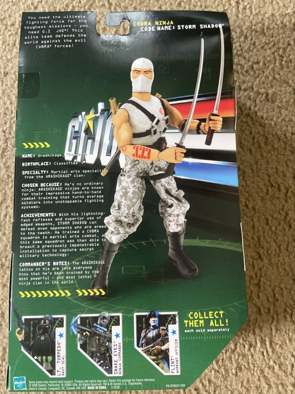 G.I. Joe - Storm Shadow (12in) - Hasbro (G.I. Joe - 12in Figures) action figure collectible [Barcode 653569331810] - Main Image 2