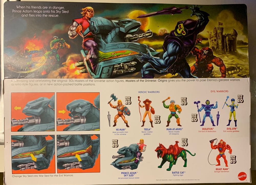 MOTU Collection Prince Adam with Sky Sled - Mattel (Masters Of The Universe Origins) action figure collectible [Barcode 887961893243] - Main Image 2