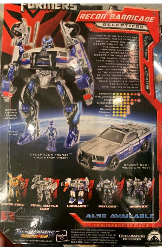 Hasbro Transformers2007 Deluxe Recon Barricade Action Figure - Hasbro (Transformers Movies) action figure collectible [Barcode 653569248866] - Main Image 2