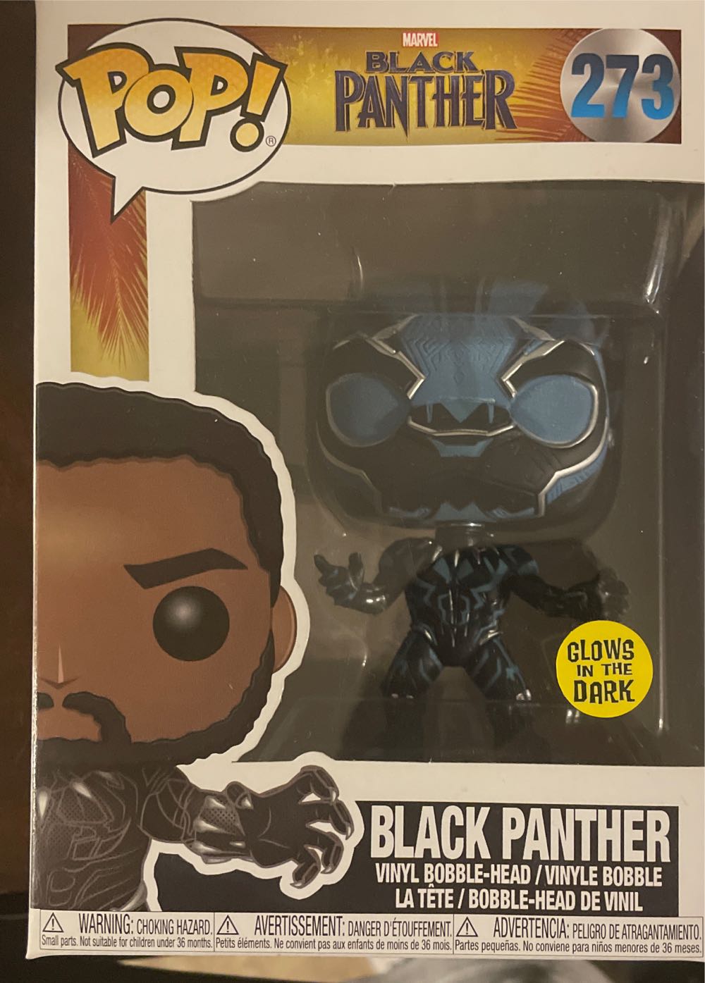 Funko Marvel #273 Black Panther Glow In The Dark Variant  action figure collectible [Barcode 889698248419] - Main Image 2