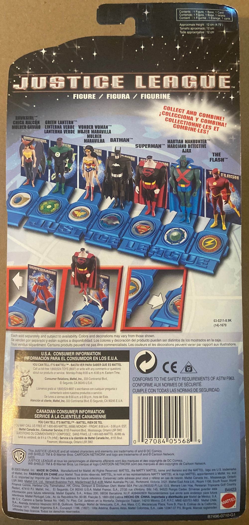 Justice League: Superman (Black Suit) - Mattel / DC Universe (Justice League Animated) action figure collectible [Barcode 027084055689] - Main Image 2