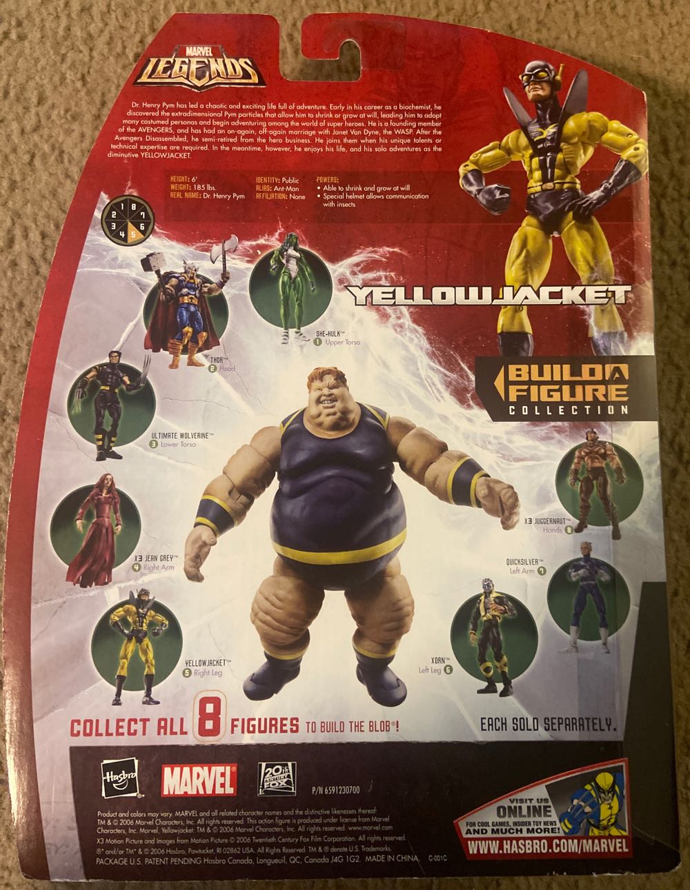 Marvel Legends Yellow Jacket - Hasbro - Marvel (Marvel Legends - Blob Series) action figure collectible [Barcode 653569207856] - Main Image 2