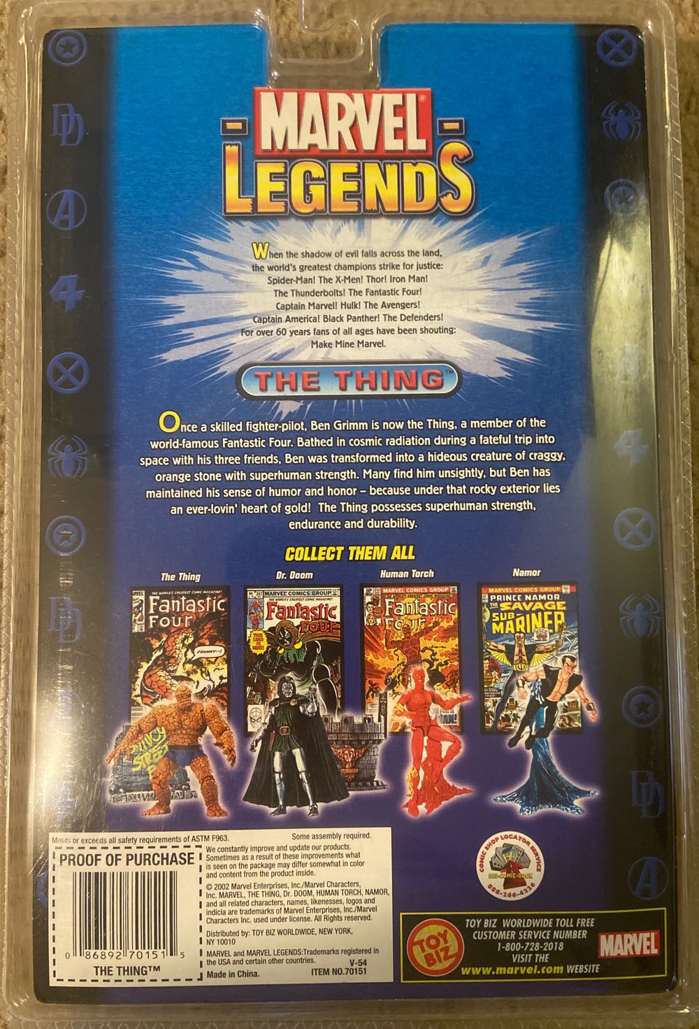 Thing - ToyBiz - Marvel (Marvel Legends) action figure collectible [Barcode 086892701515] - Main Image 2