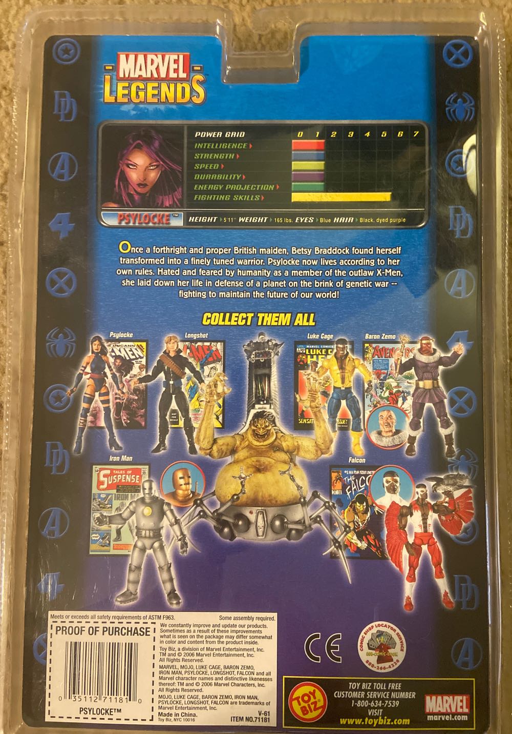 Psylocke - Toybiz (Marvel Legends) action figure collectible [Barcode 035112711810] - Main Image 2