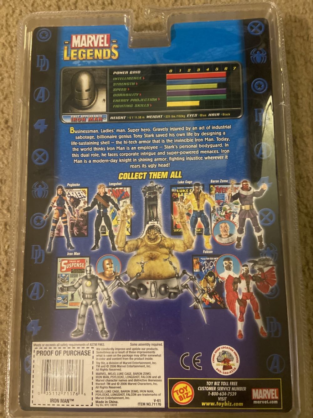 Iron Man (First Appearance/Gray Armor) - Toybiz (Marvel Legends) action figure collectible [Barcode 035112711766] - Main Image 2