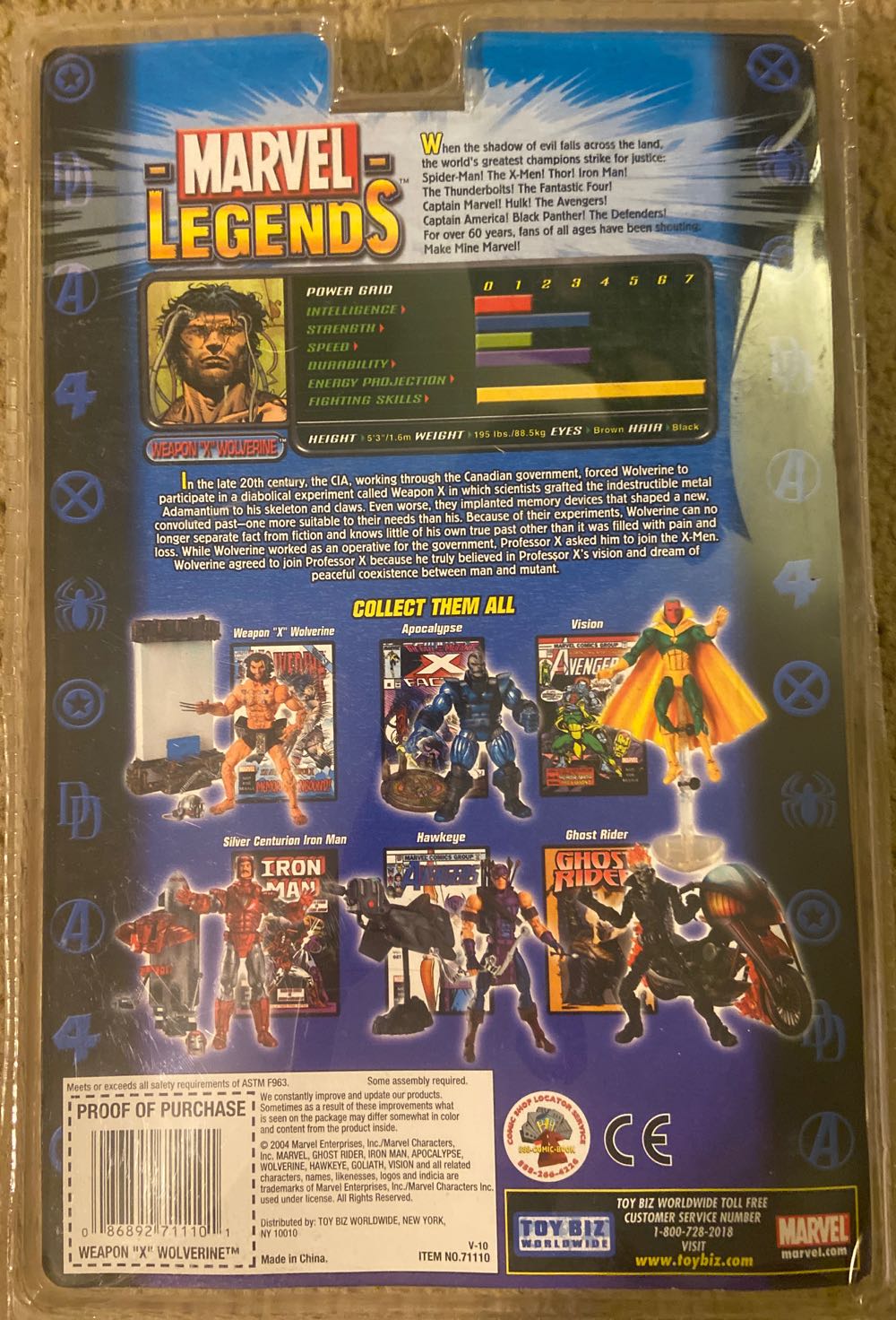 Toybiz Marvel Legends Series VII Weapon X (Wolverine)  - Toybiz (Marvel X-Men Legends Series 7) action figure collectible [Barcode 086892711101] - Main Image 2