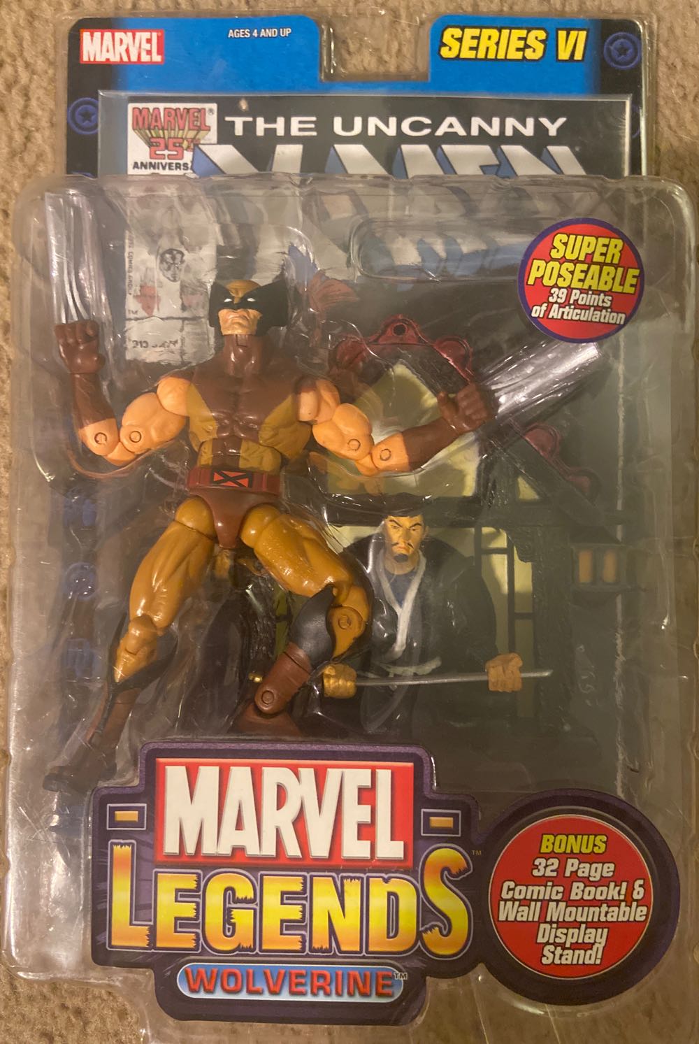 Series 6 Wolverine (Brown Suit) 2004 - Toybiz (Marvel Legends) action figure collectible [Barcode 086892711064] - Main Image 1
