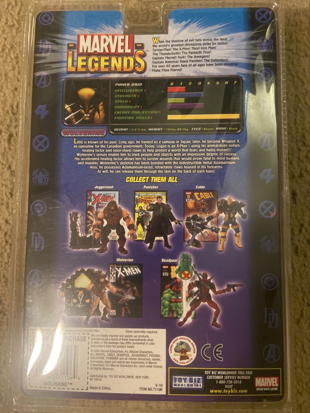 Series 6 Wolverine (Brown Suit) 2004 - Toybiz (Marvel Legends) action figure collectible [Barcode 086892711064] - Main Image 2