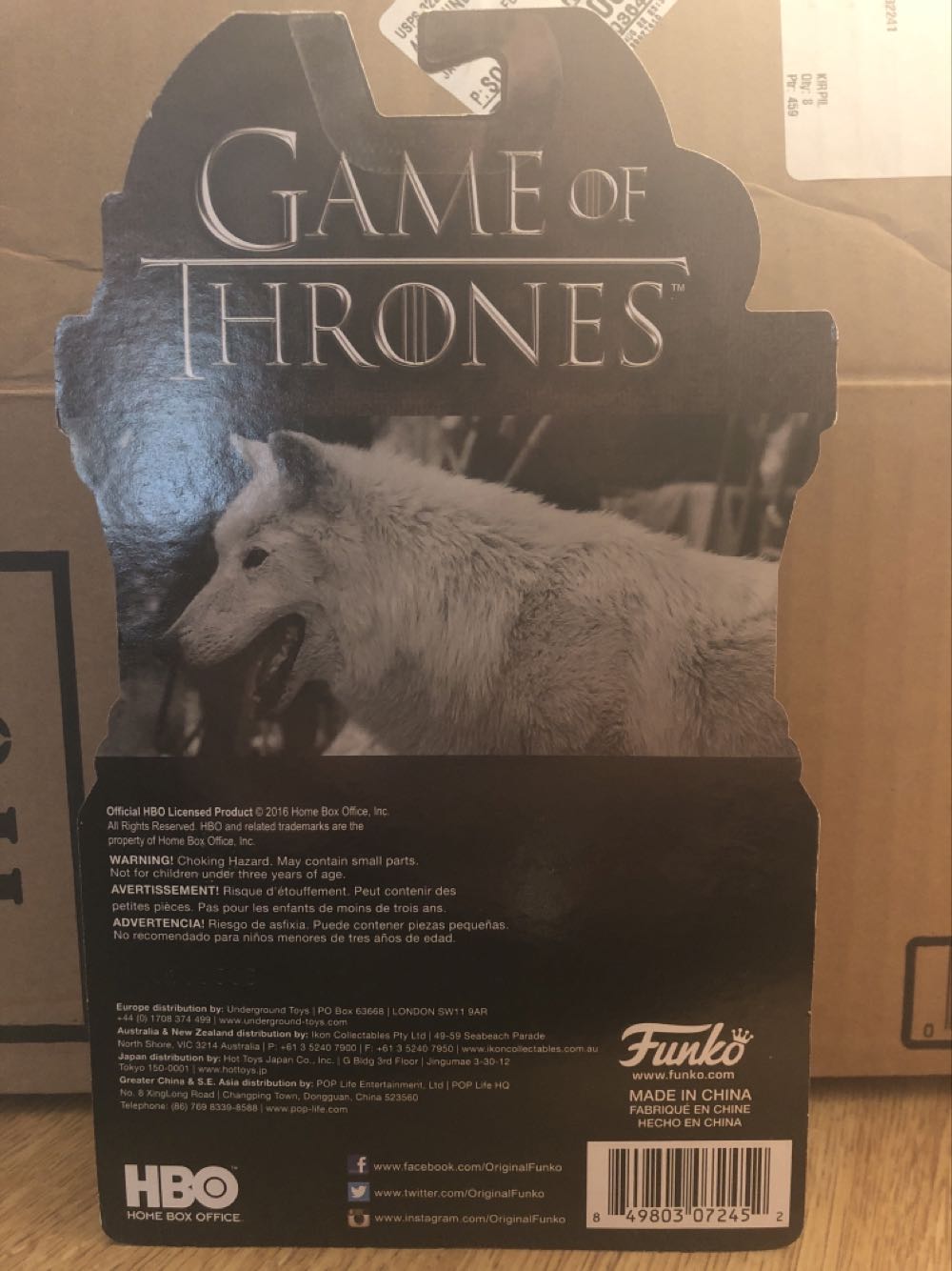 Ghost - Funko (Game Of Thrones) action figure collectible [Barcode 849803072452] - Main Image 2