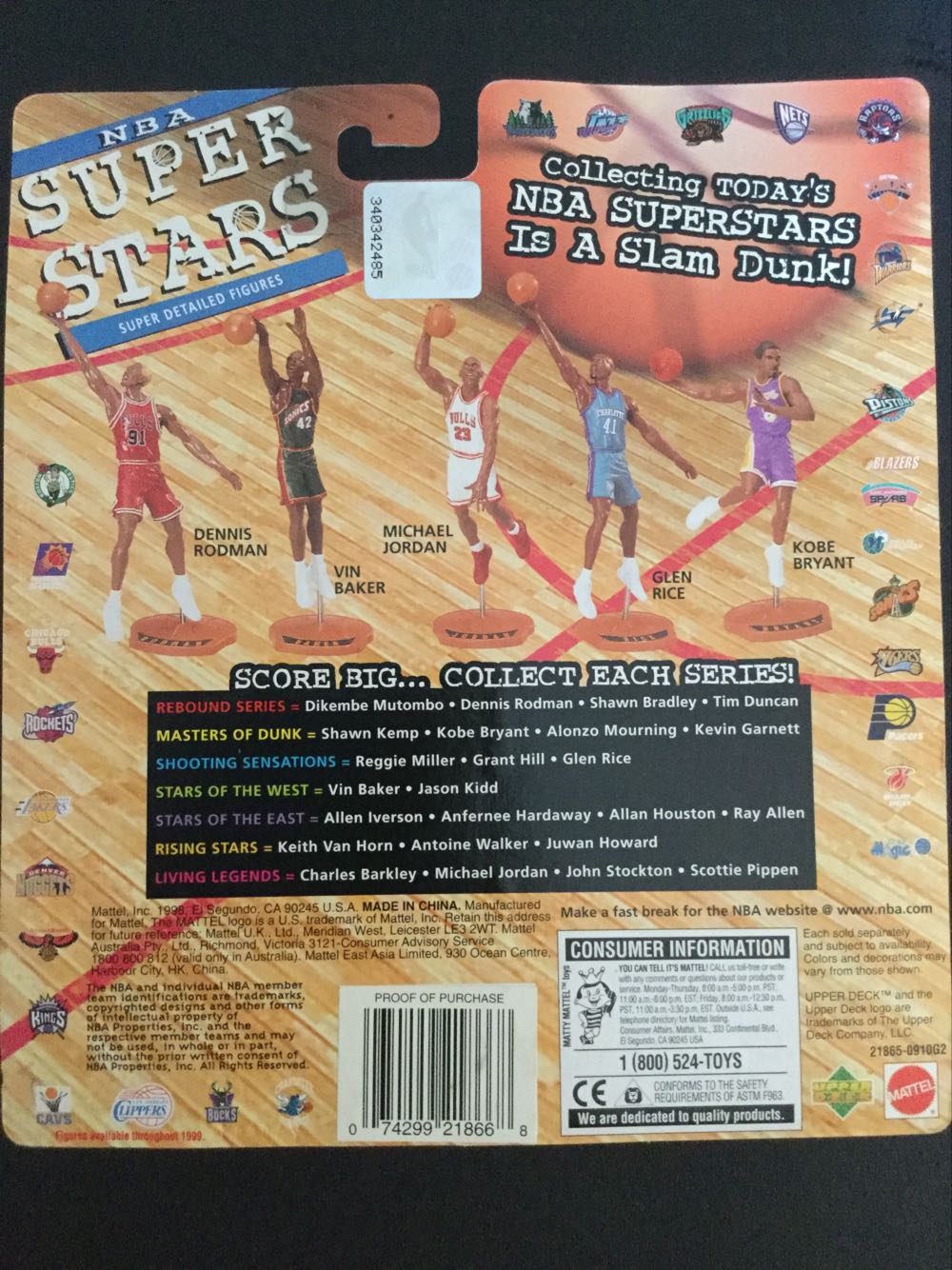 NBA Superstars Dennis Rodman  action figure collectible [Barcode 074299218668] - Main Image 2