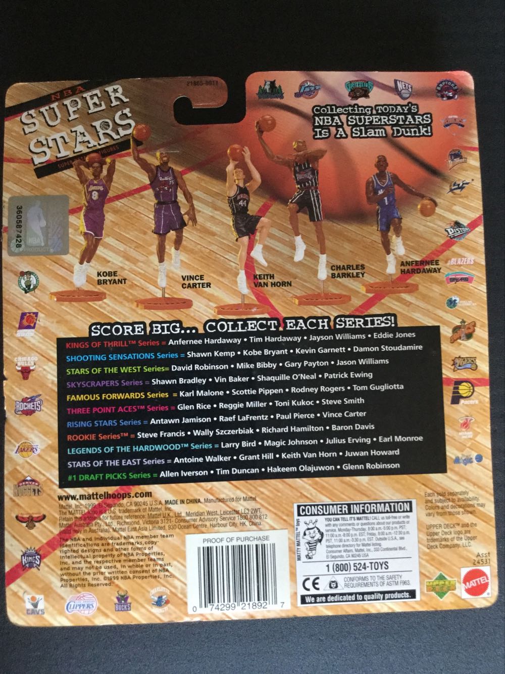 NBA Superstars Scottie Pippen Rockets - Mattel action figure collectible [Barcode 074299218927] - Main Image 2