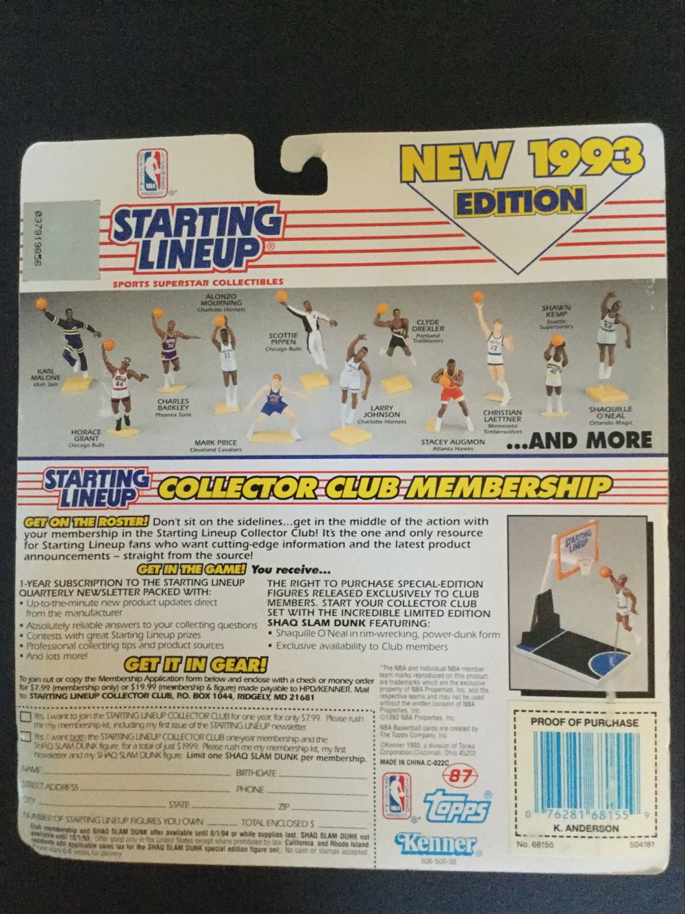 Kenny Anderson - STARTING LINEUP (Starting Lineup Basketball) action figure collectible [Barcode 076281681559] - Main Image 2