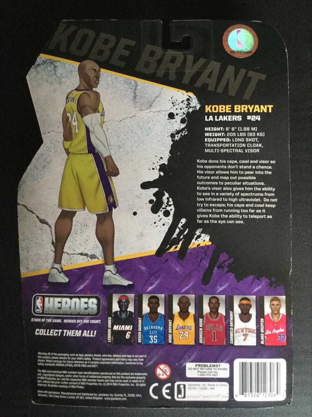 NBA Heroes Kobe Bryant - Jazwares Inc. (NBA Heroes) action figure collectible [Barcode 681326123064] - Main Image 2