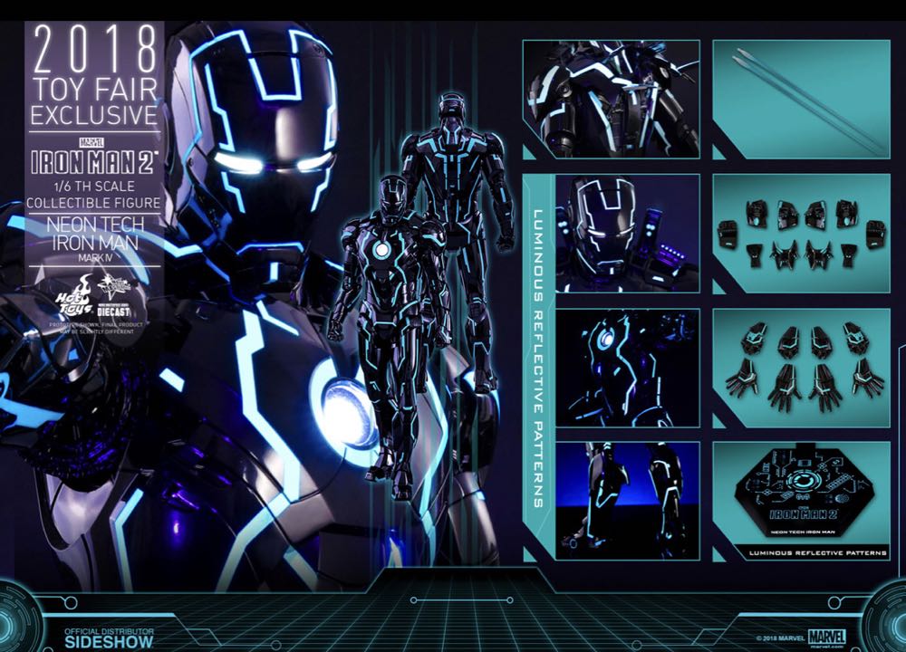 Neon Tech Iron Man Mark IV - Hot Toys (Movie Masterpiece Series) action figure collectible [Barcode 4897011186283] - Main Image 4