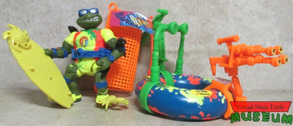 Surfer Leo With Mondo Mutant Surfer Tube - Playmates Toys (Teenage Mutant Ninja Turtles) action figure collectible - Main Image 3