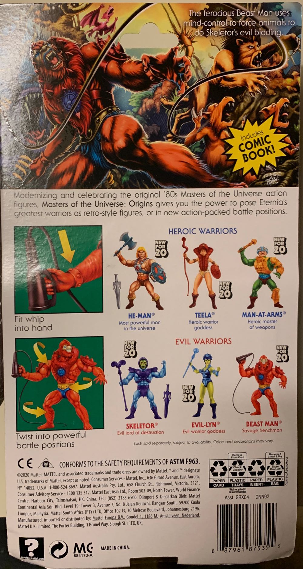 Beast Man - Mattel (Masters Of The Universe Origins) action figure collectible [Barcode 887961875355] - Main Image 2