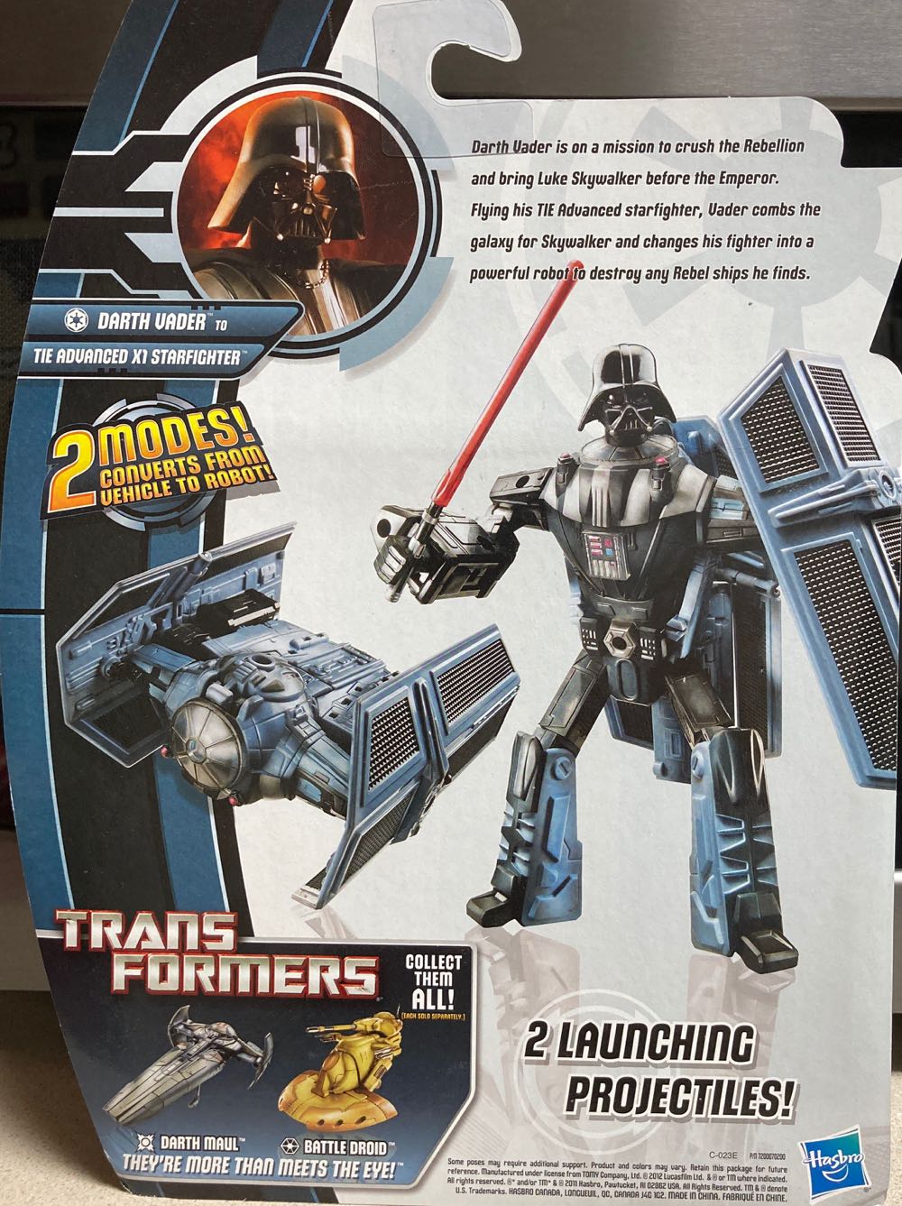 Darth Vader to TIE Advanced X1 Starfighter - Hasbro (Star Wars Transformers Crossovers) action figure collectible [Barcode 653569686545] - Main Image 2