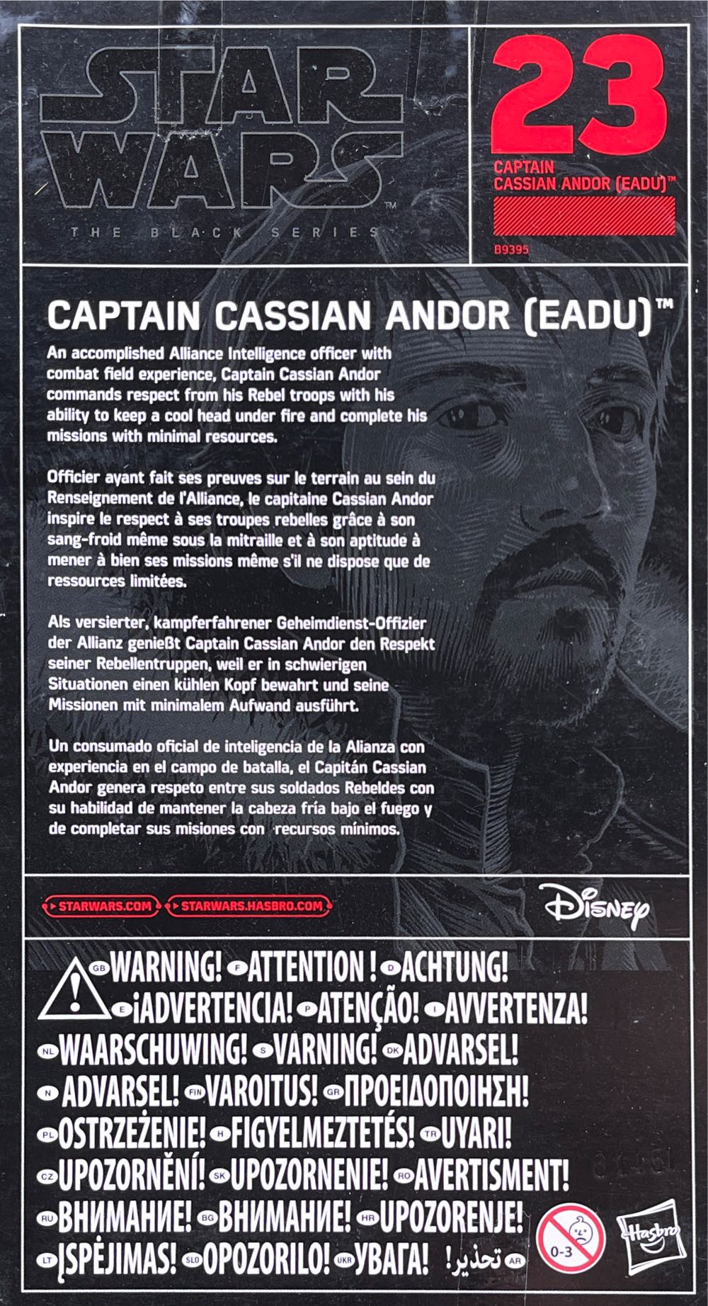 Captain Cassian Andor (Eadu) - Hasbro (Star Wars Black Series 6”) action figure collectible [Barcode 5010994916589] - Main Image 2