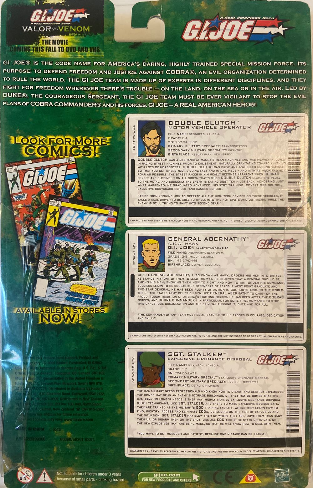 Stalker, Double Clutch, General Abernathy #3 - Hasbro (G.I. Joe) action figure collectible [Barcode 076930603611] - Main Image 2