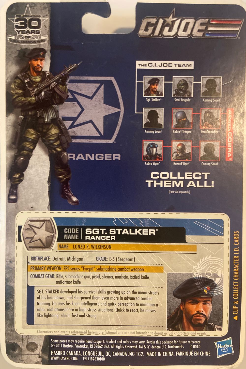 G.I. Joe Sgt. Stalker - Hasbro (G.I. Joe 30th Anniversary) action figure collectible [Barcode 653569626374] - Main Image 2