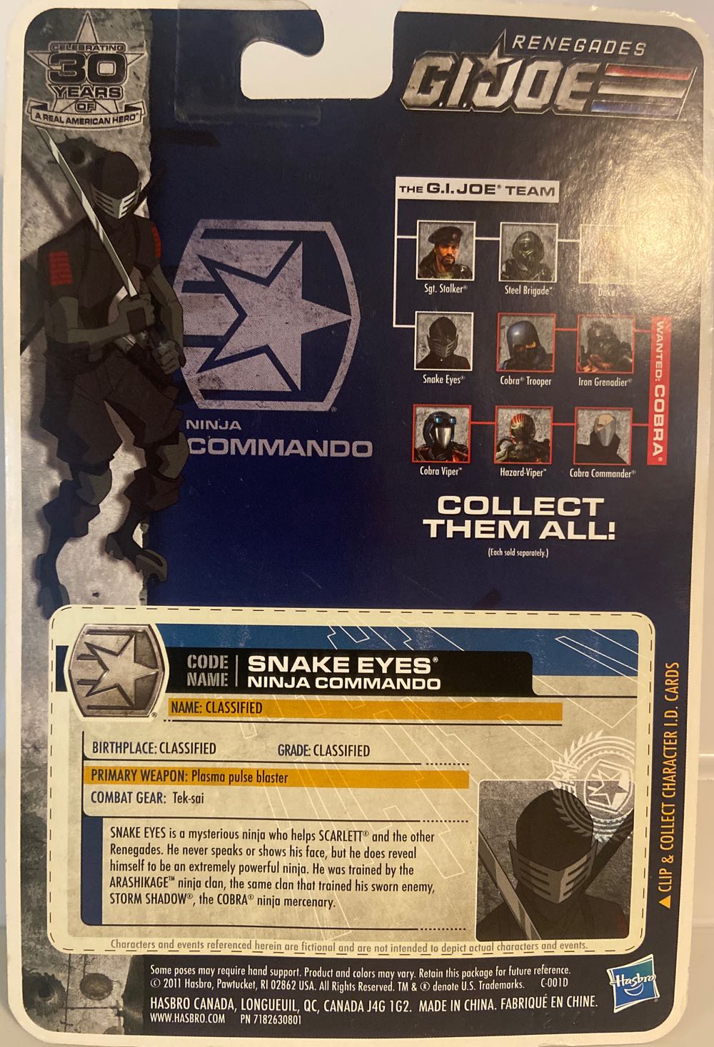 G.I. Joe- Renegades: Snakes Eyes - Hasbro (G.I. Joe: Renegades) action figure collectible [Barcode 653569657194] - Main Image 2