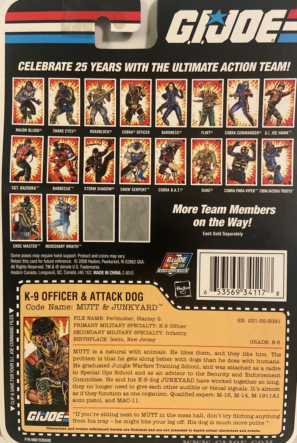 G.I. Joe 25th Anniversary: Mutt & Junkyard - Hasbro (G.I. Joe: 25th Anniversary) action figure collectible [Barcode 653569341178] - Main Image 2
