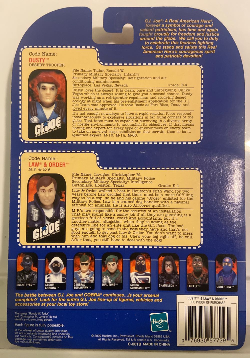 Dusty and Law & Order - Hasbro (G.I. Joe- Special Collector’s Edition) action figure collectible [Barcode 076930577295] - Main Image 2