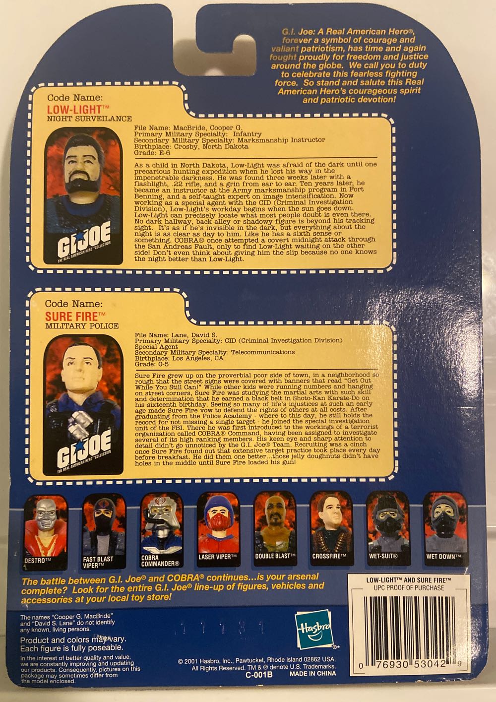 GI Joe Real American Hero Low-Light and Sure Fire - Hasbro (G.I. Joe) action figure collectible [Barcode 076930530429] - Main Image 2