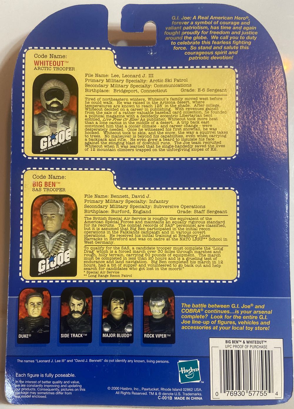 Big Ben & Whiteout - Hasbro (G.I. Joe - Special Collector’s Edition) action figure collectible [Barcode 076930577554] - Main Image 2