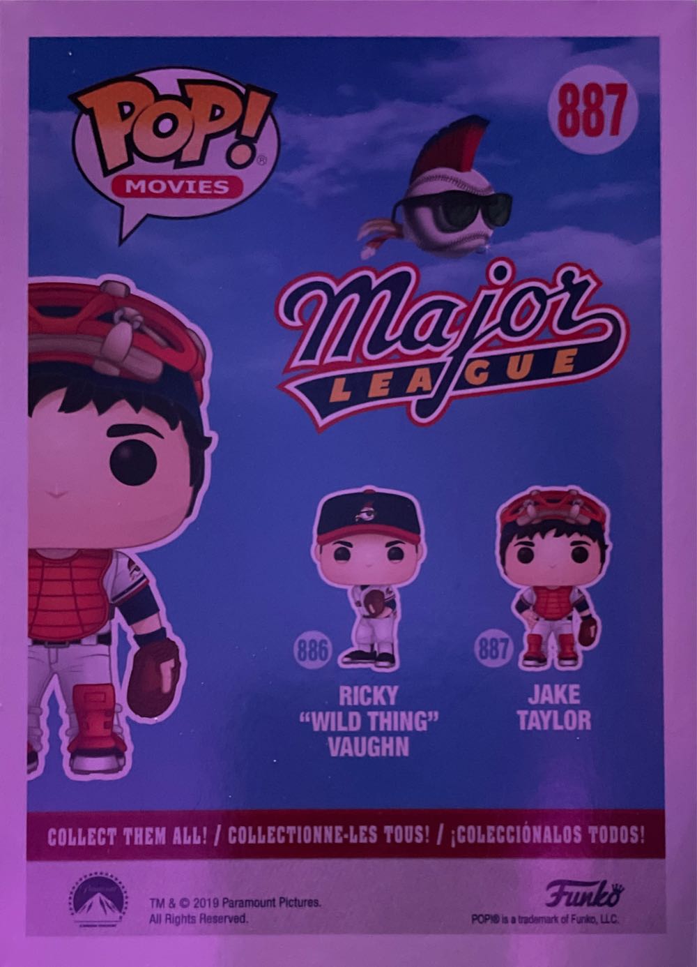 Funko Pop! Movies- Major League #887 Jake Taylor- - Funko (Major League Baseball) action figure collectible [Barcode 889698454001] - Main Image 2