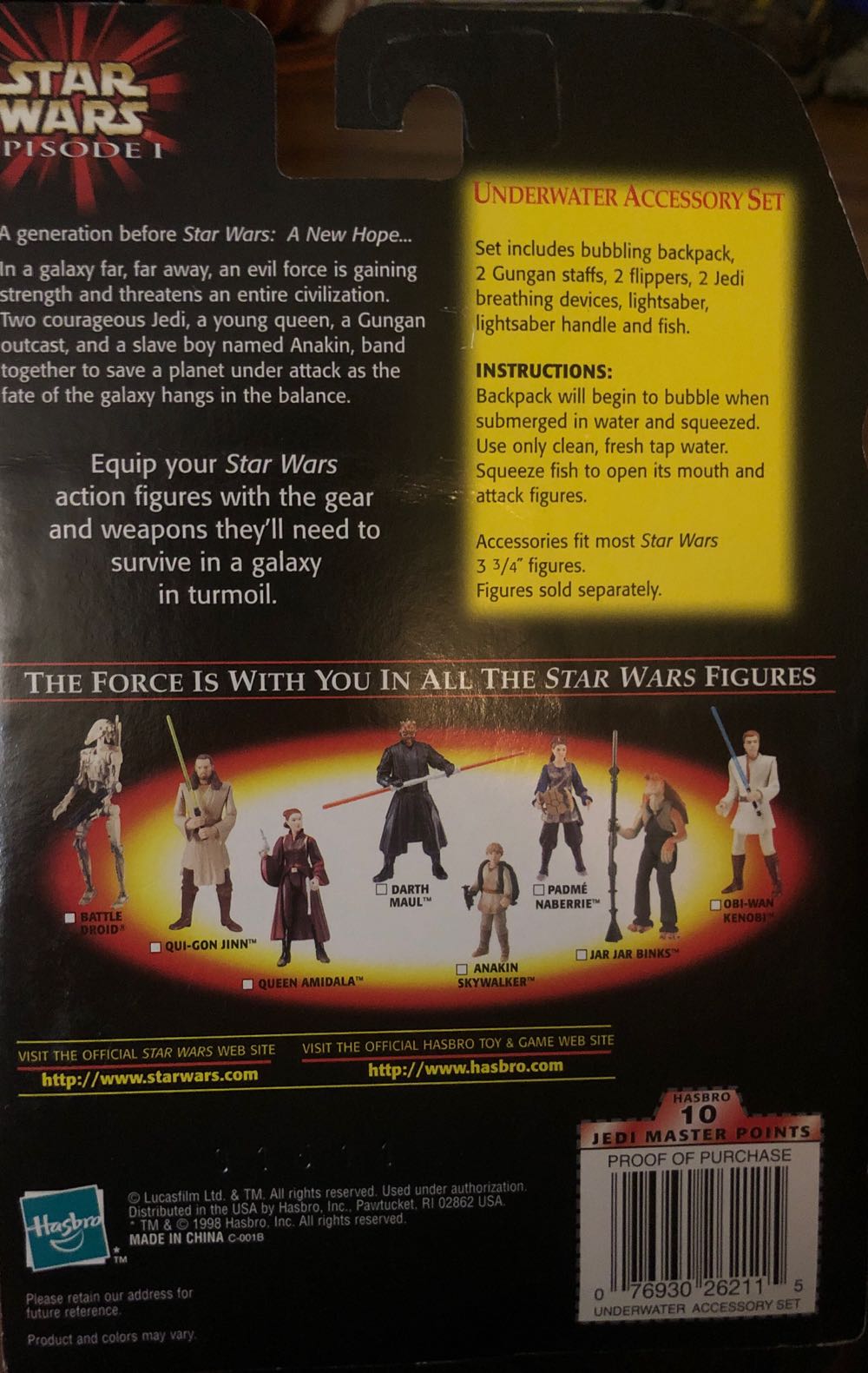 Underwater Accessory Set w/Bubbling Backpack - Hasbro (Star Wars) action figure collectible [Barcode 076930262115] - Main Image 2