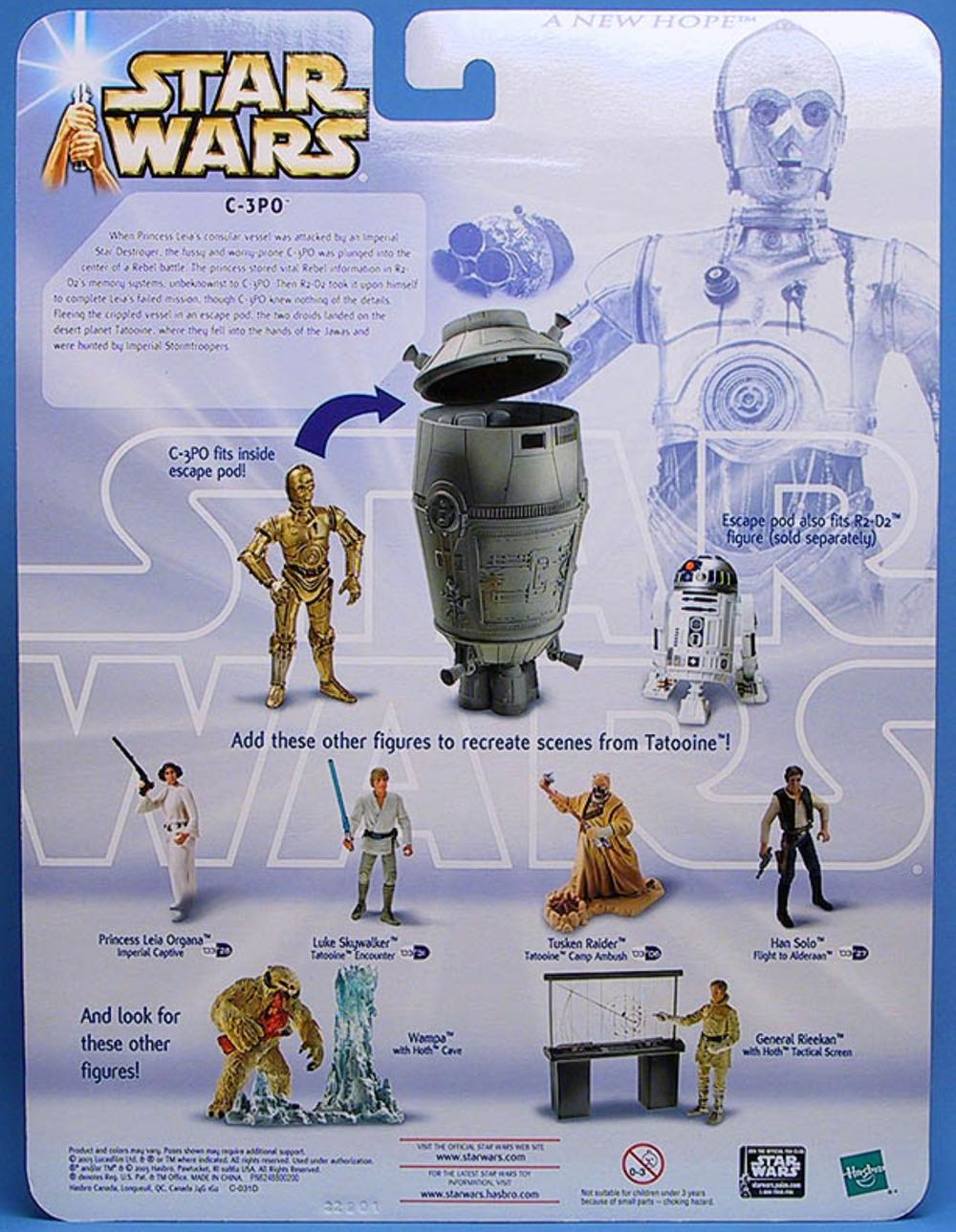 C-3PO with Escape Pod - Star Wars (A New Hope) - Hasbro (Star Wars) action figure collectible [Barcode 076930847145] - Main Image 2