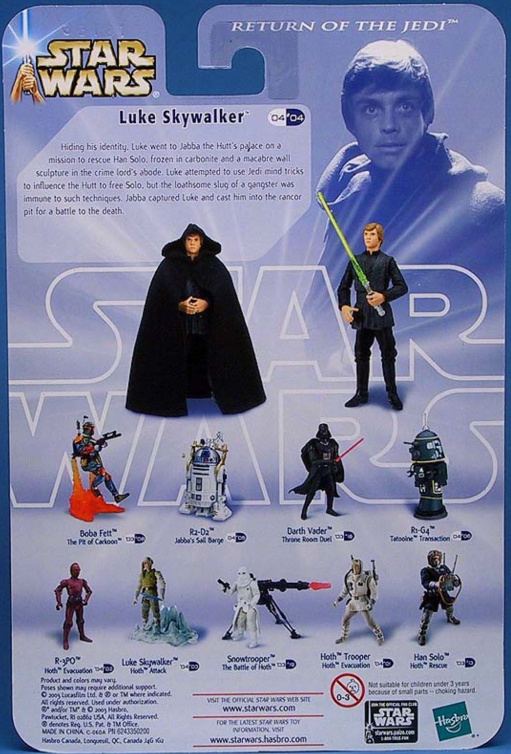 Luke Skywalker (Jabbas Palace) - Hasbro (Return Of The Jedi) action figure collectible [Barcode 076930847312] - Main Image 2