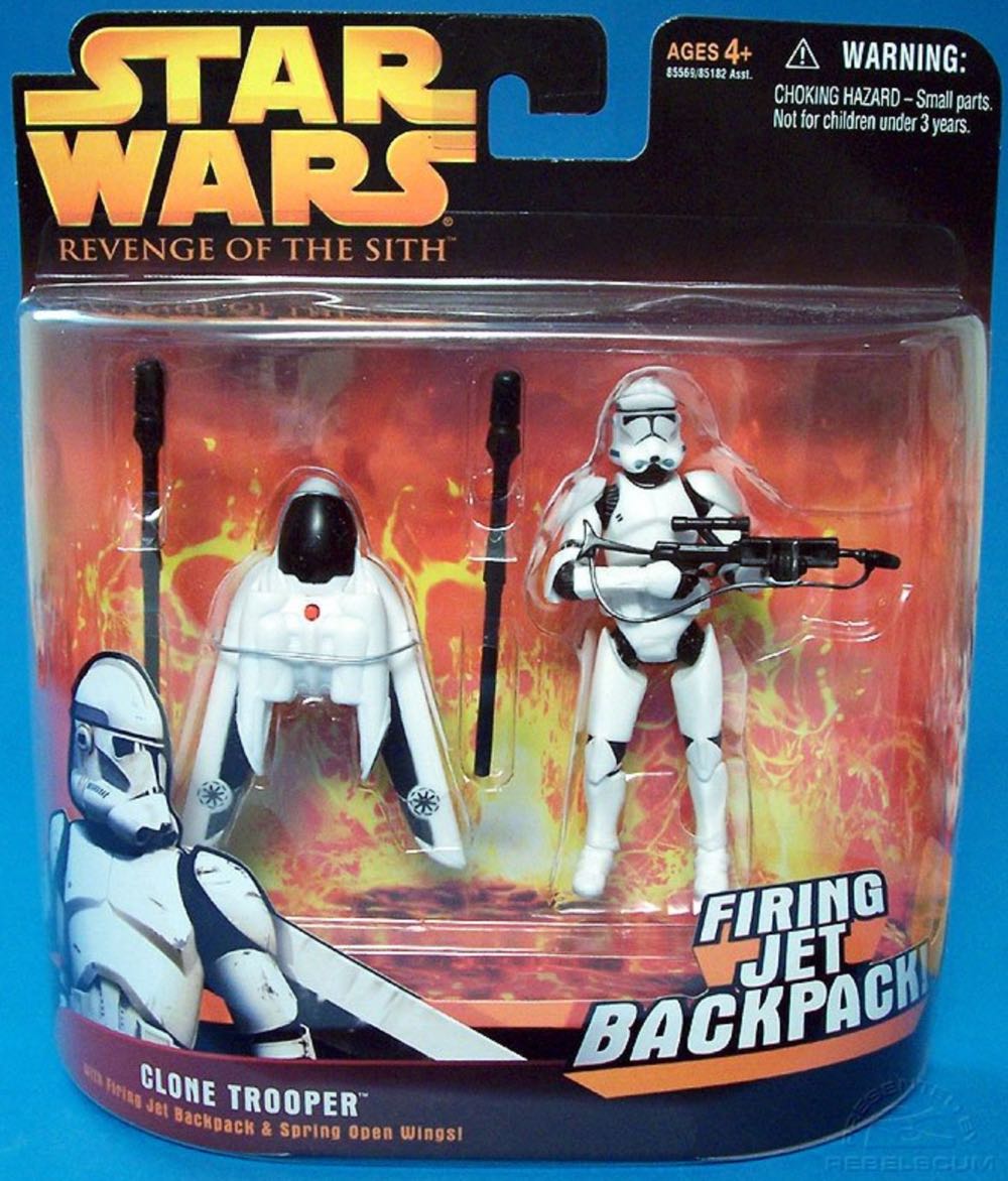 Deluxe Clone Trooper (Firing Jet Backpack!) - Hasbro (2005 Revenge of the Sith) action figure collectible [Barcode 653569039785] - Main Image 1