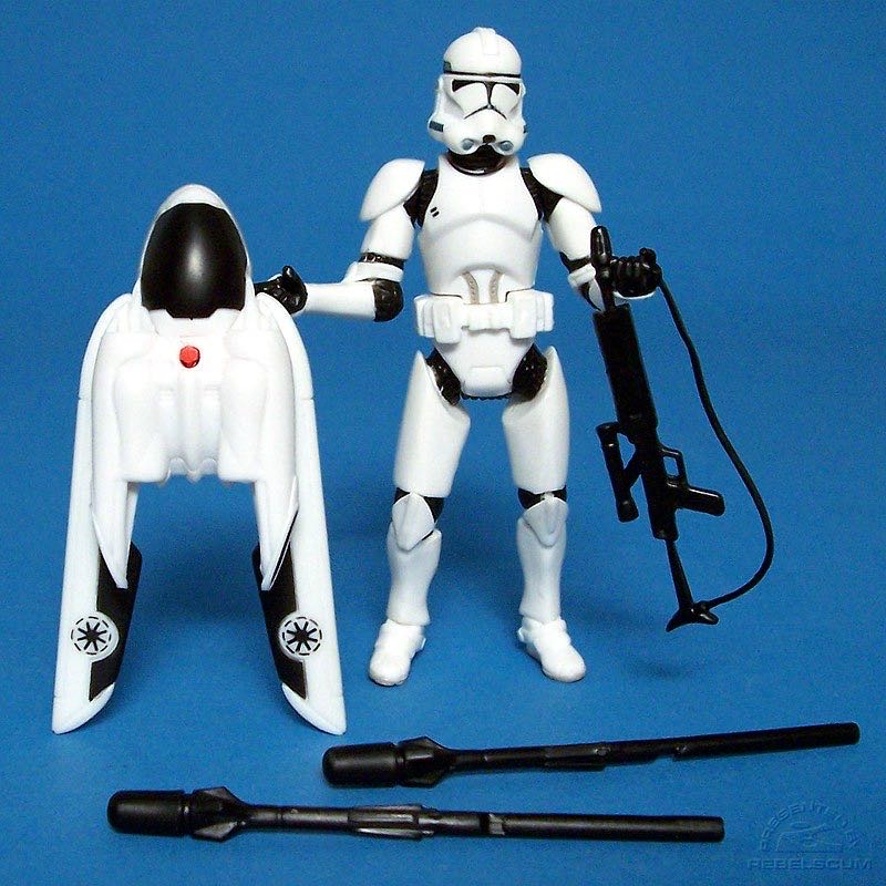 Deluxe Clone Trooper (Firing Jet Backpack!) - Hasbro (2005 Revenge of the Sith) action figure collectible [Barcode 653569039785] - Main Image 3