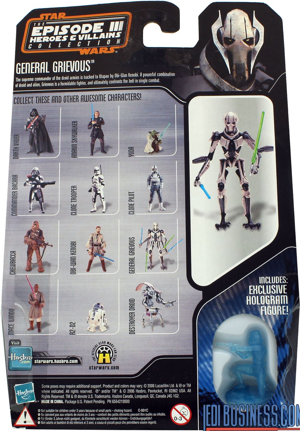 General Grievous - Star Wars Episode III Heroes & Villains - Hasbro (Star Wars) action figure collectible [Barcode 653569181309] - Main Image 2