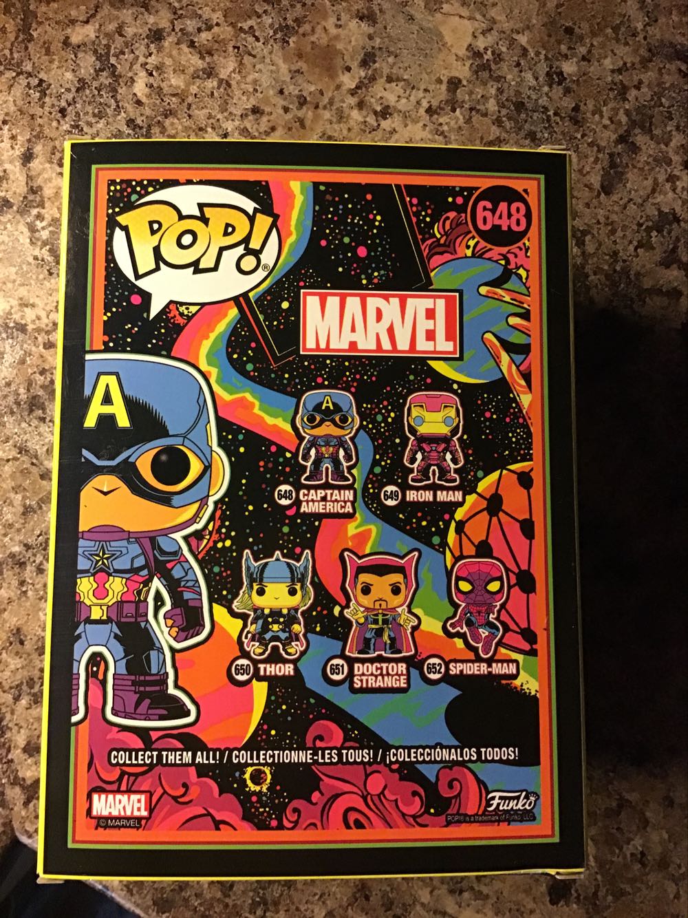 Captain America (Marvel Black Light Glow) 648 Special Edition - Funko (Marvel) action figure collectible [Barcode 889698488457] - Main Image 2