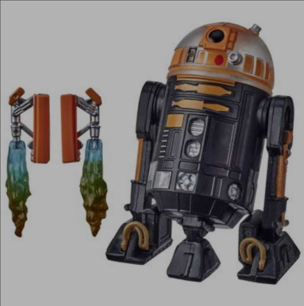 Astromech Droids: Black & Orange (Booster Rockets) - Disney / Hasbro (Droid Factory 3.75” 2020: GETO) action figure collectible [Barcode 5010993754892] - Main Image 3