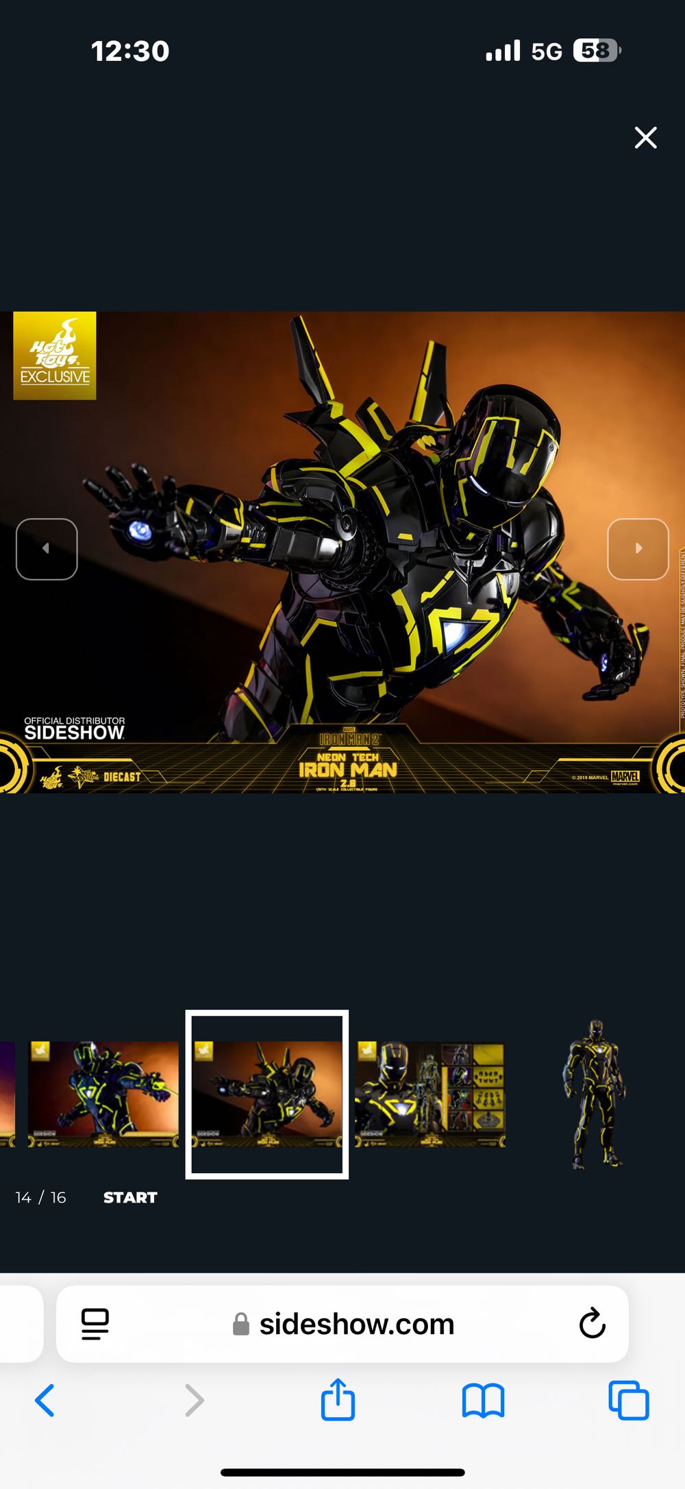 Hot Toys Marvel Iron Man Neon Tech Iron Man 2.0  - Hot Toys (Movie Masterpiece Series) action figure collectible [Barcode 4897011189758] - Main Image 3