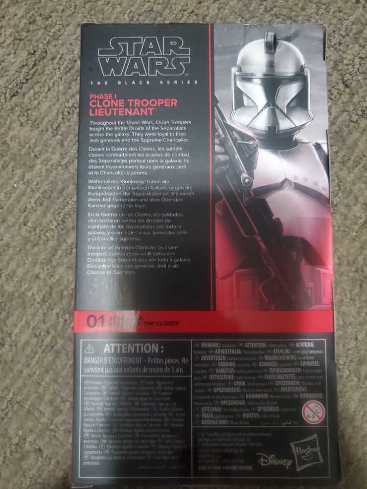 Clone Trooper Lieutenant - Hasbro (Star Wars Black 6”) (Star Wars - The Black Series) action figure collectible [Barcode 5010993750177] - Main Image 2