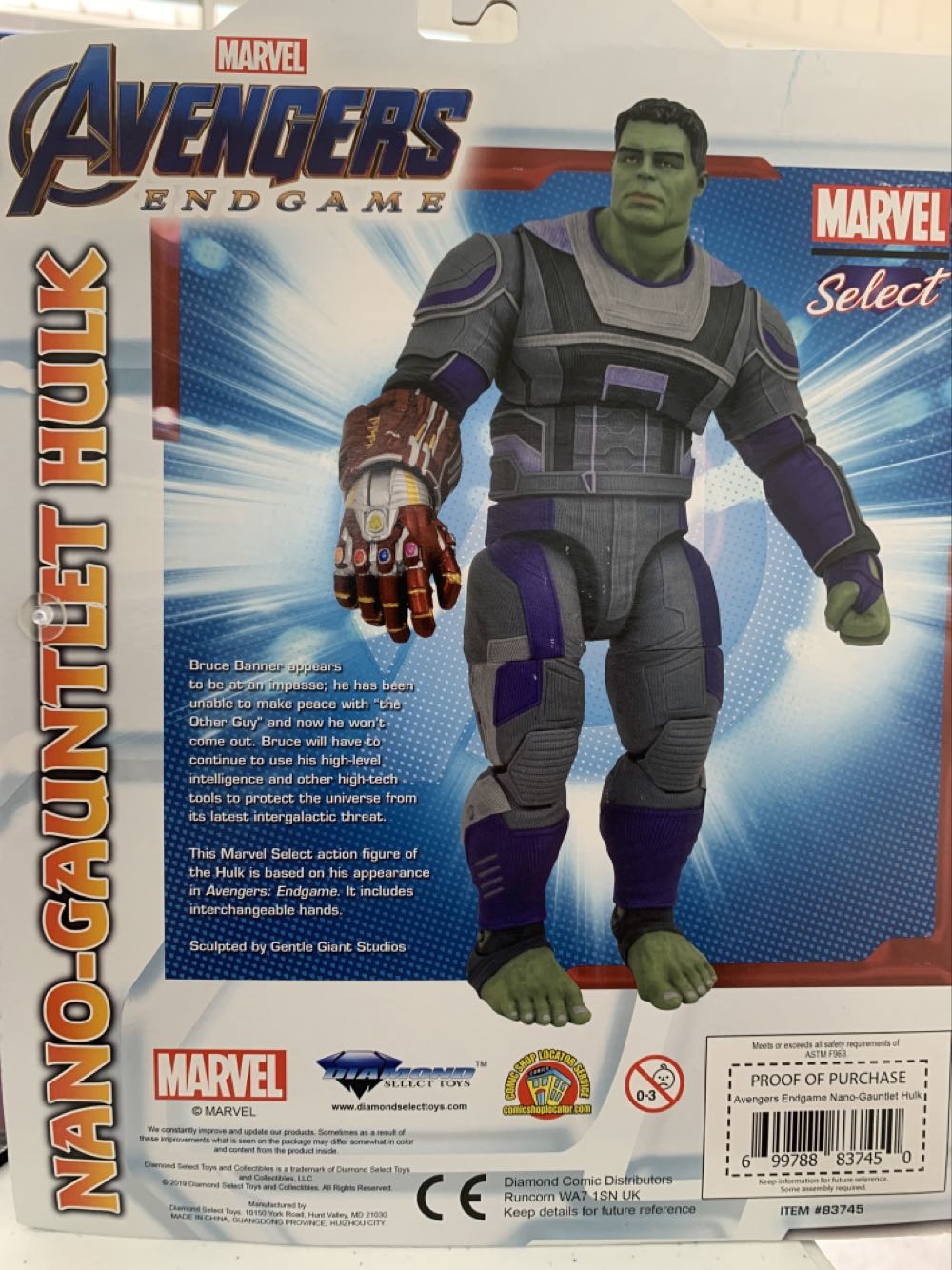 Marvel select-Gauntlet Avengers Endgame - Diamond Select (Marvel Select) action figure collectible [Barcode 699788837450] - Main Image 2