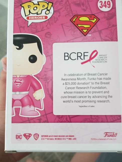Funko POP!#349 Superman (Breast Cancer Awareness) - Funko (Superman) action figure collectible [Barcode 889698499880] - Main Image 2