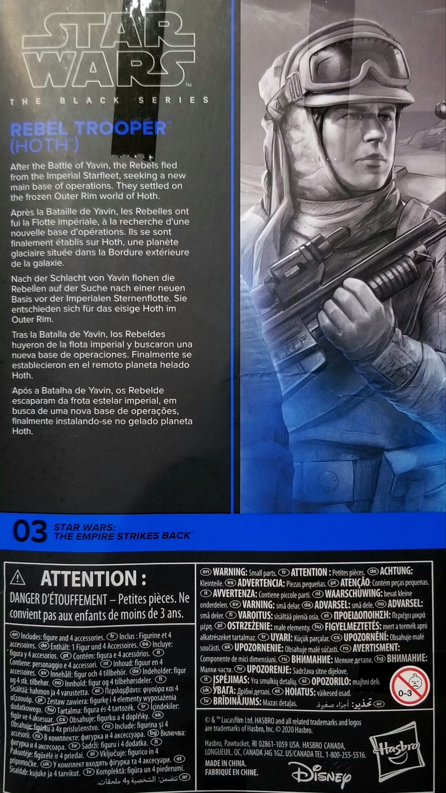 Rebel Trooper (Hoth) - Hasbro (Star Wars Black 6”) (Star Wars - Empire Strikes Back) action figure collectible [Barcode 5010993754656] - Main Image 2