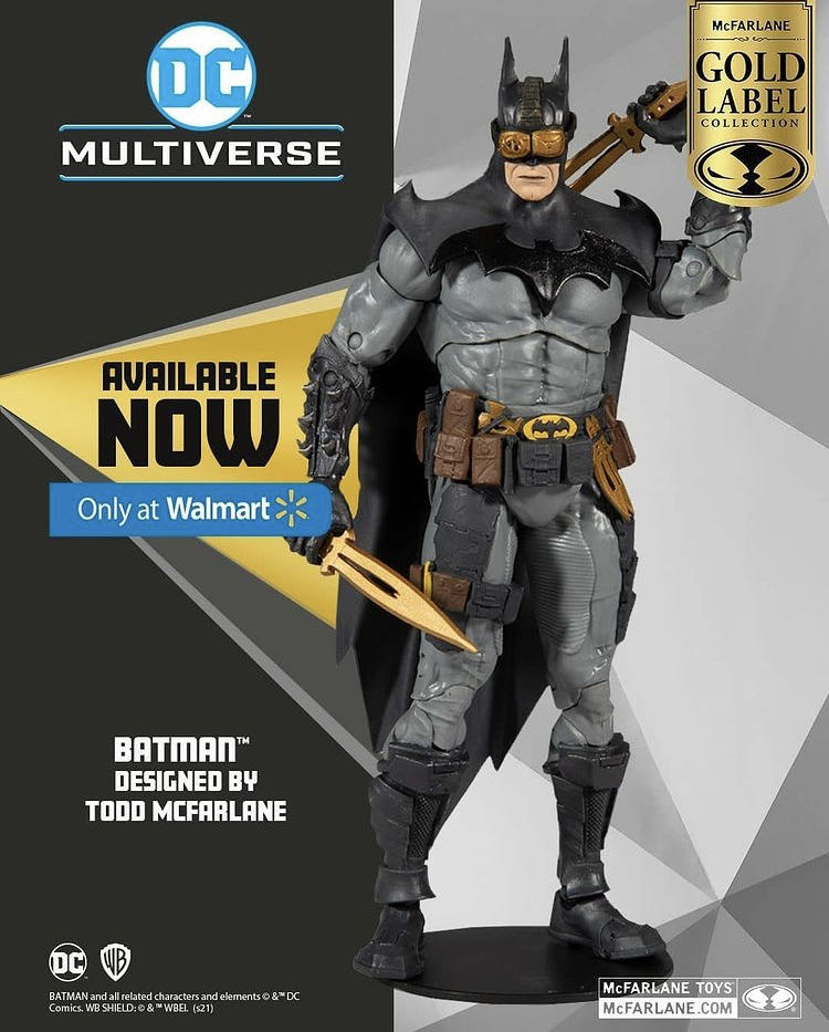 DC Multiverse #51. Gold Label Batman (Designed by Todd McFarlane) - McFarlane Toys (DC Gold Label Series) action figure collectible [Barcode 787926150056] - Main Image 2